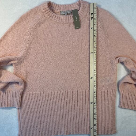 J Crew Womens Peach Pink Alpaca Wool Crewneck Sweater Knit XS S Oversized NWT - Picture 8 of 9